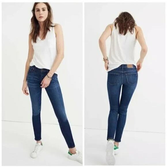 Madewell Skinny Skinny Ankle Jeans Size 25x28 Med Blue Stretch Denim - Picture 1 of 8